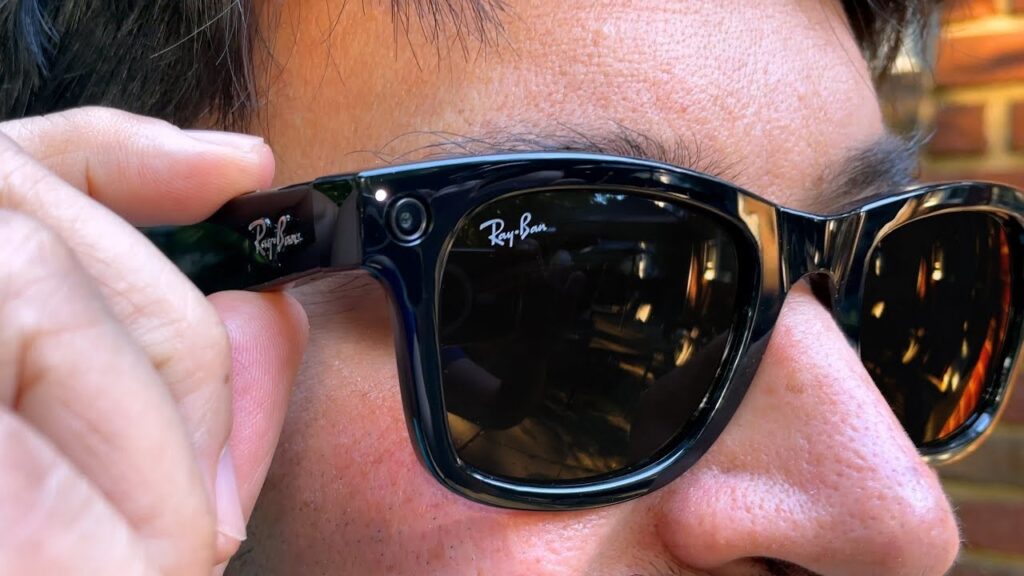 A guy wearing Ray Ban AR glasses.